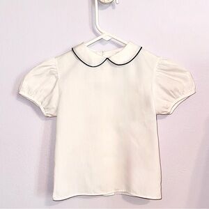 Vintage Basic Grace Cotton Peter Pan Collar Little Girl Blouse Size 4